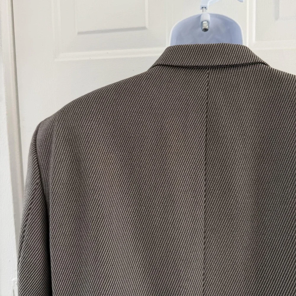 Hugo Boss Suit Jacket Mens 42R Brown Stripe Wool Notch Lapel Turkey Business